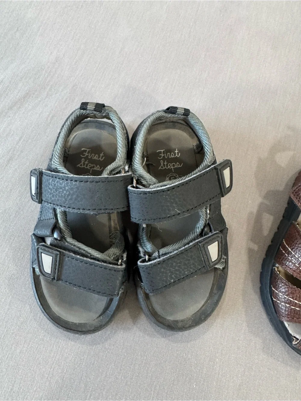 Carter's Brown Leather-Style Fisherman Sandals for Kids
